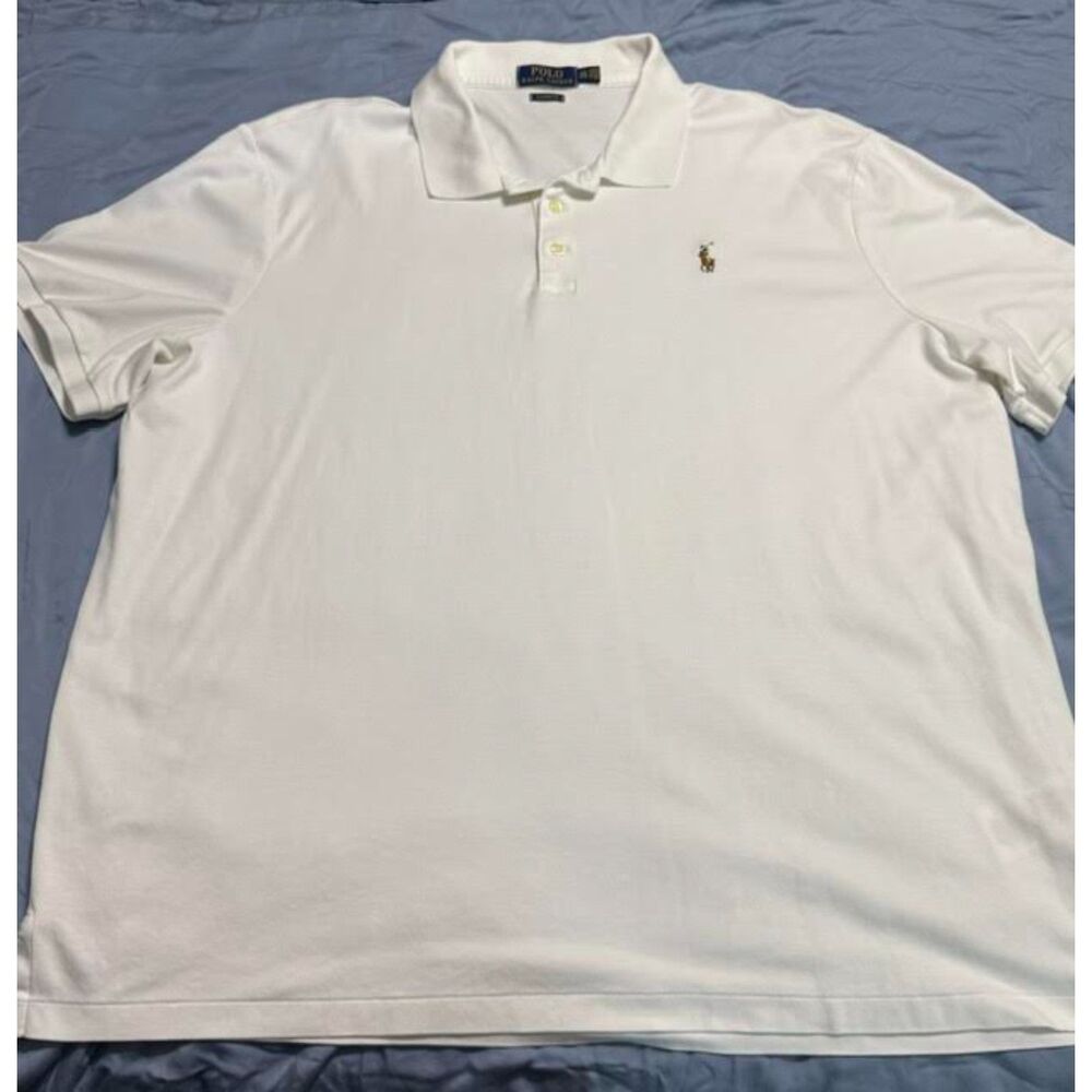 Polo Ralph Lauren White Polo Shirt Classic Fit Logo Short Sleeve XXL